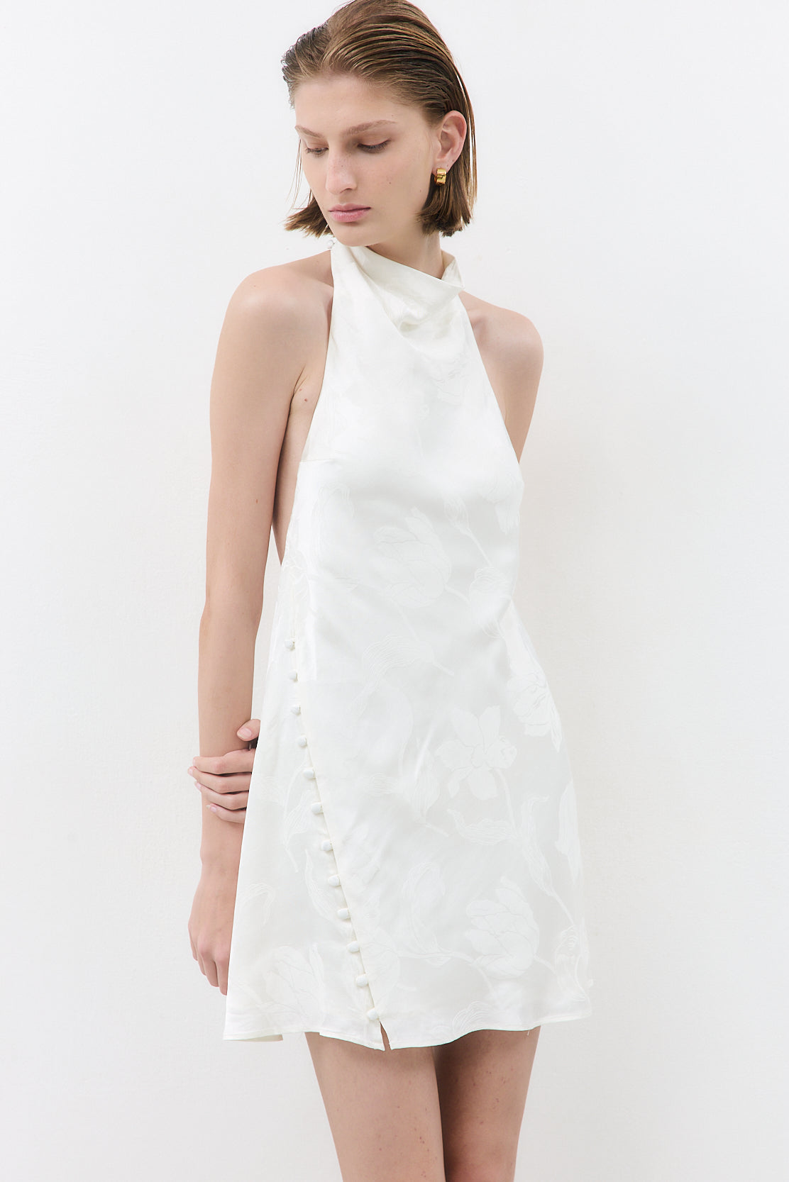Satin Drape Mini Dress