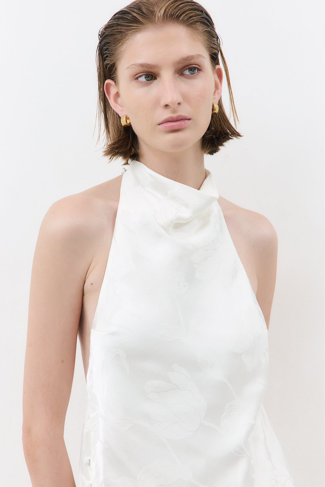 Satin Drape Mini Dress