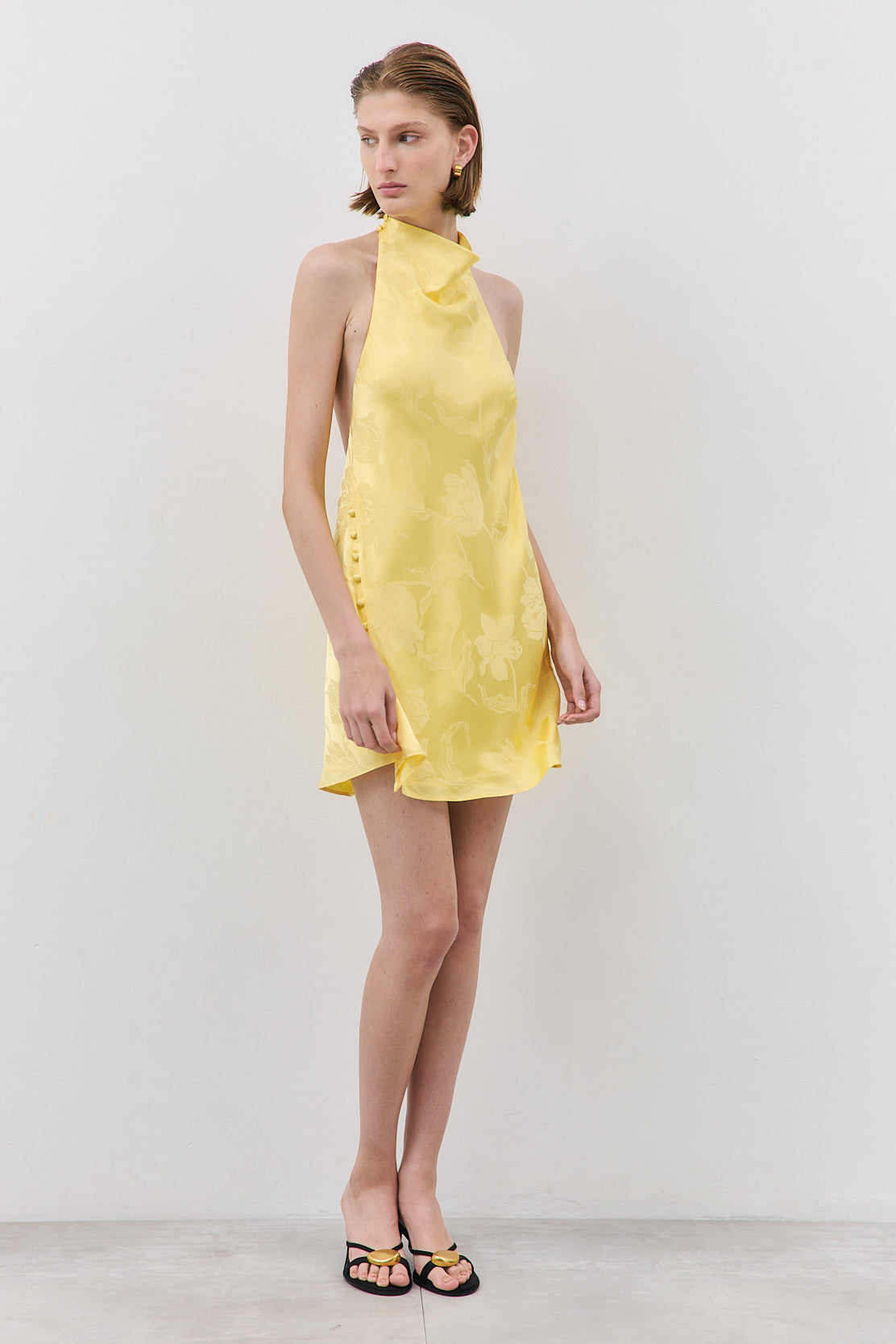 Satin Drape Mini Dress