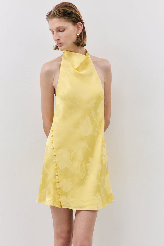 Satin Drape Mini Dress