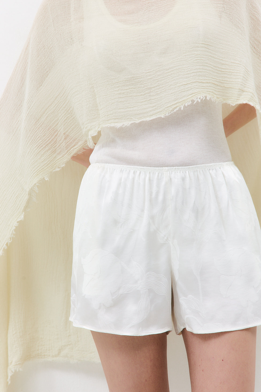 Mid Waist Satin Shorts