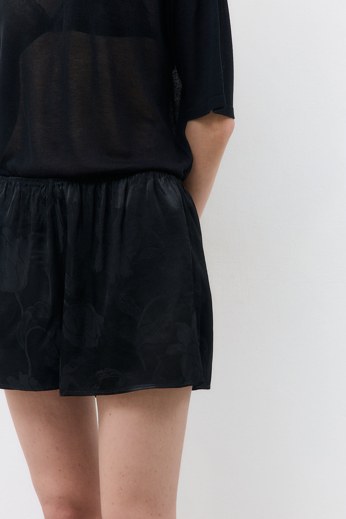 Mid Waist Satin Shorts
