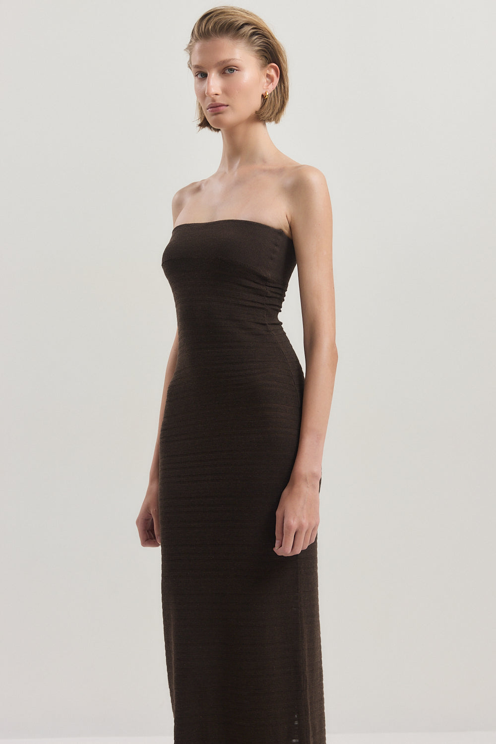 Strapless Ribbed Tube Dress