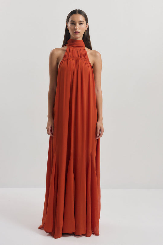 Shirred Golf Maxi Dress