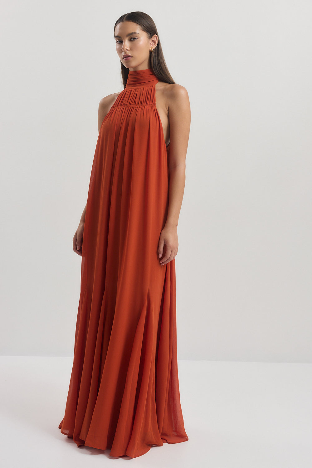 Shirred Golf Maxi Dress