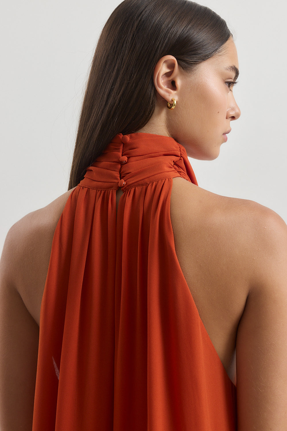 Shirred Golf Maxi Dress