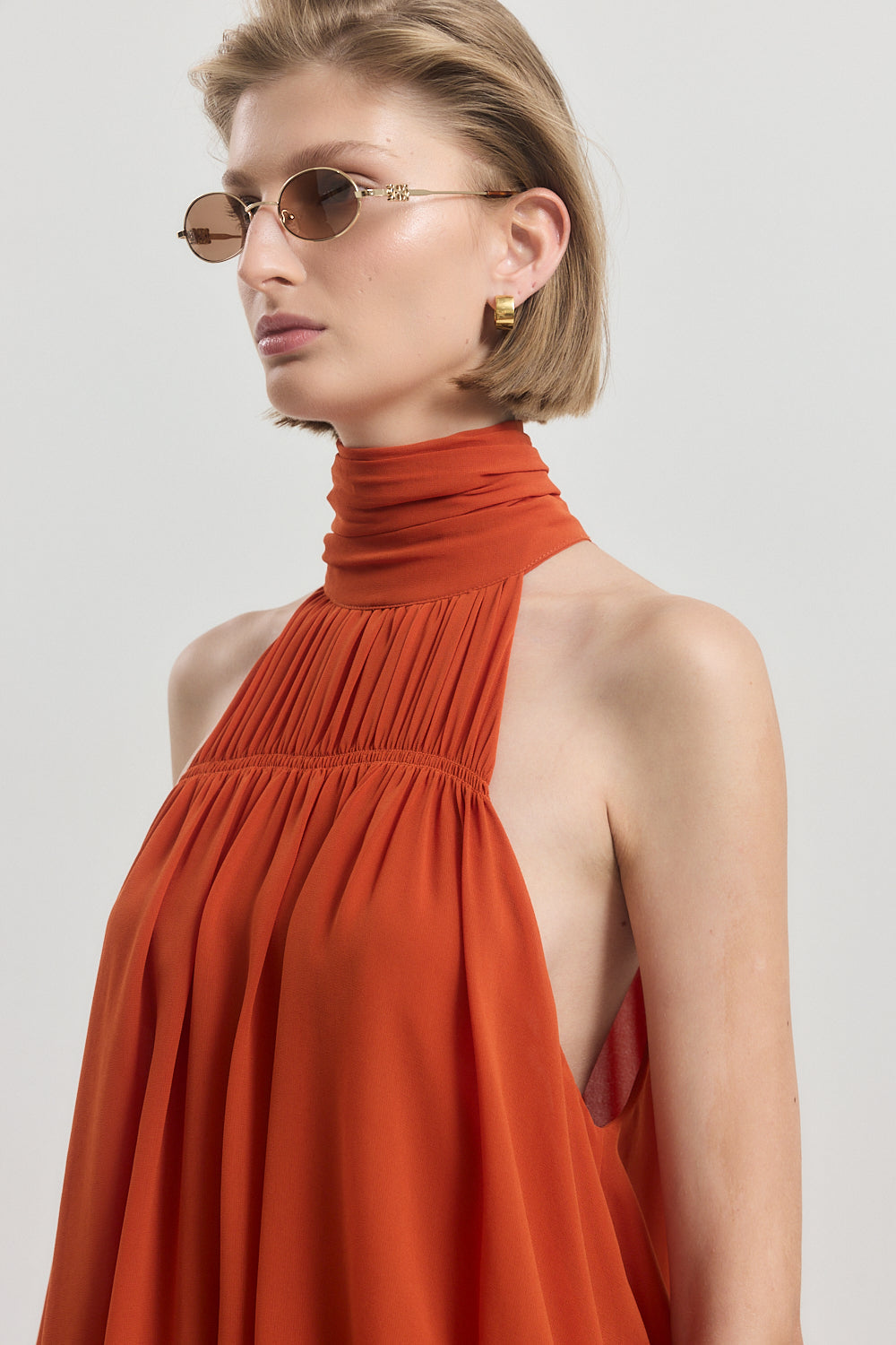 Shirred Golf Sleeveless Top