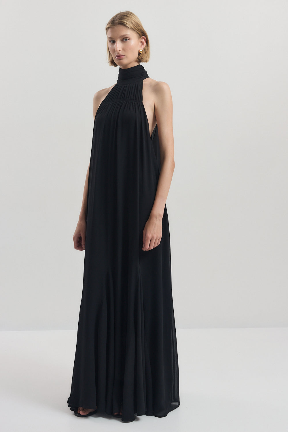 Shirred Golf Maxi Dress