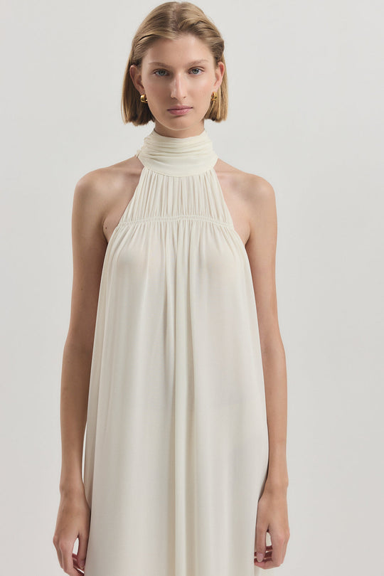 Shirred Golf Maxi Dress