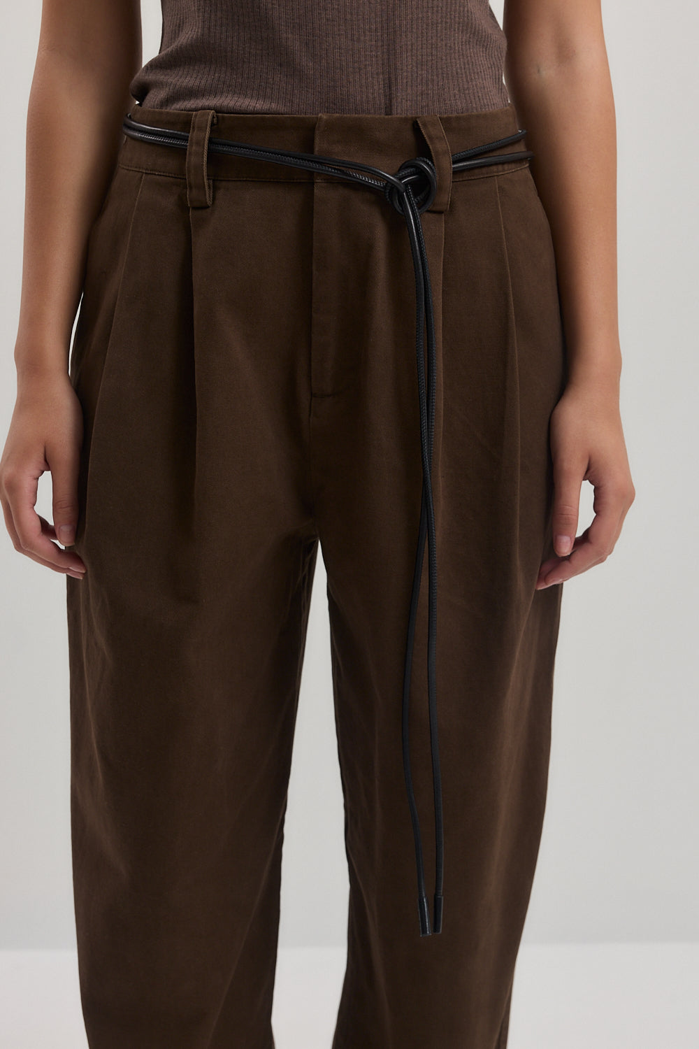 Cotton Pleated Pants