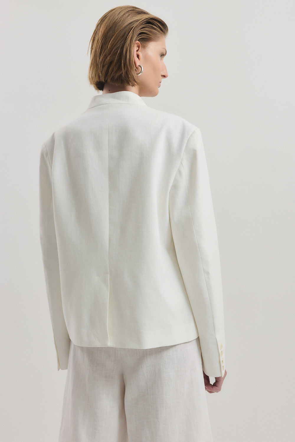 Mandarin Collar Tailored Blazer