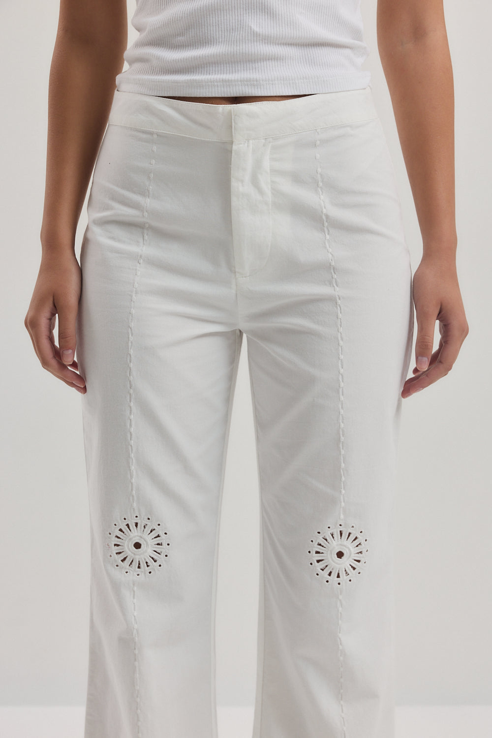 Kick Flare Embroidered Pants