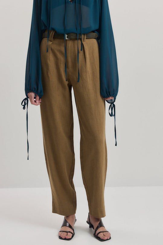 Mid Waist Barrel Pants