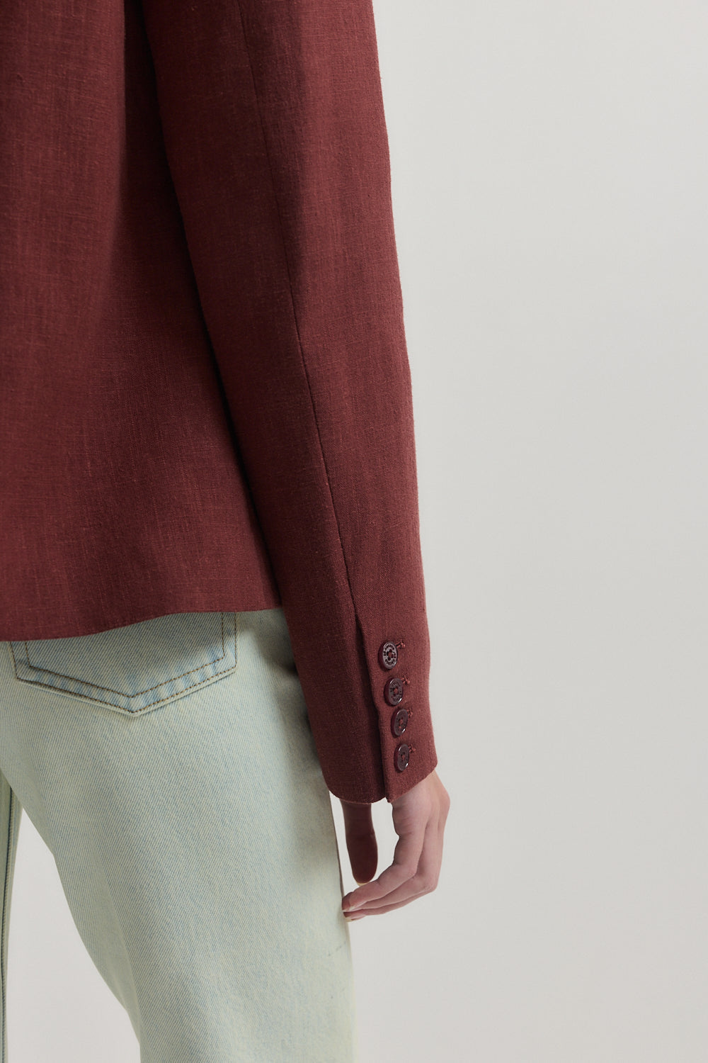 Mandarin Collar Tailored Blazer