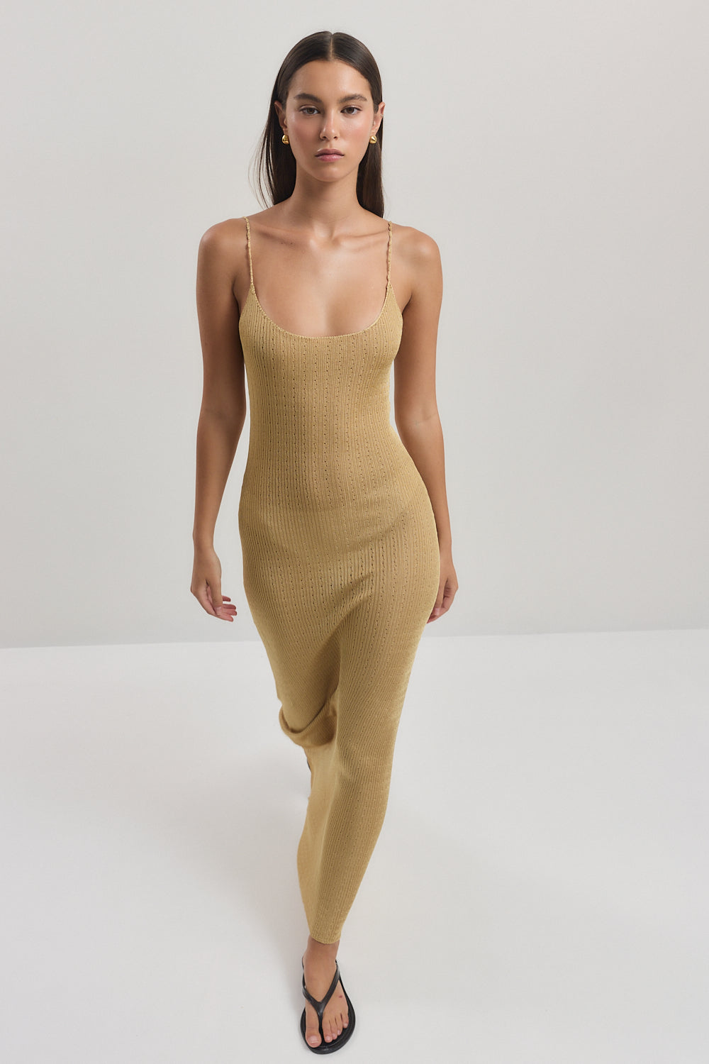 Semi Sheer Crochet Slip Dress