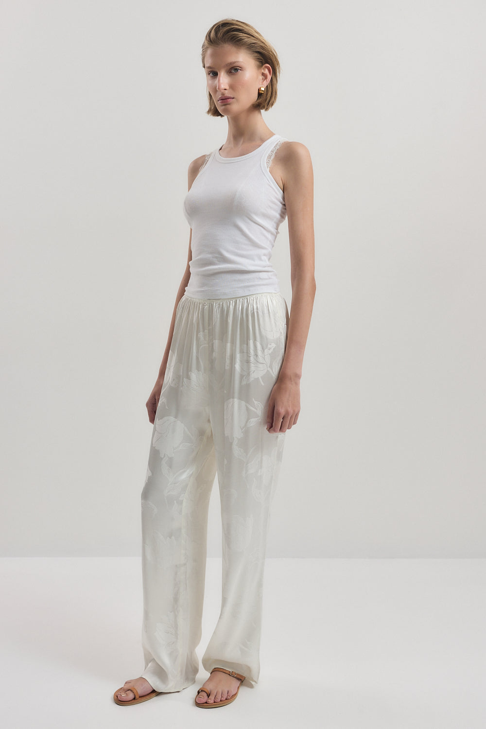 Straight Leg Satin Pants