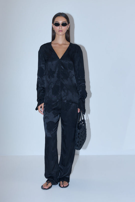 Straight Leg Satin Pants