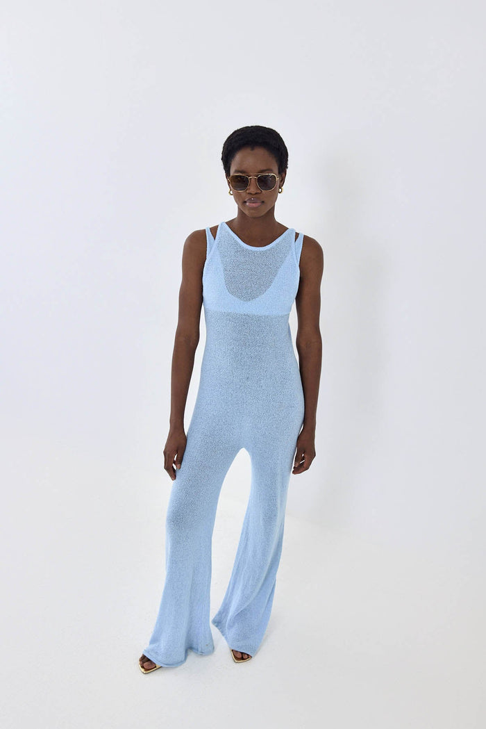 Crochet Collared Jumpsuit