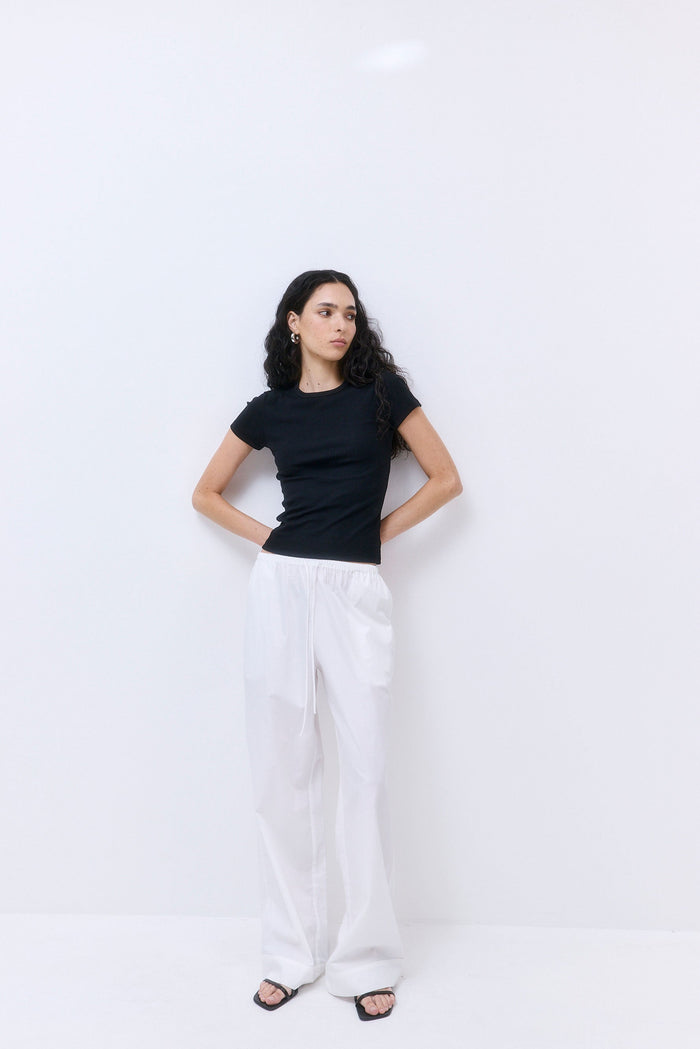 Classic Ribbed Fitted T Shirt