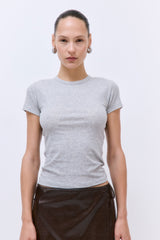 Classic Ribbed Fitted T Shirt