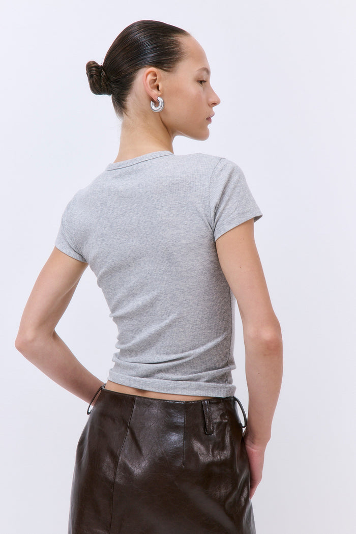Classic Ribbed Fitted T Shirt
