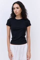 Classic Ribbed Fitted T Shirt
