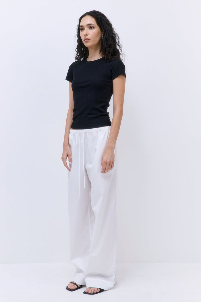 Classic Ribbed Fitted T Shirt