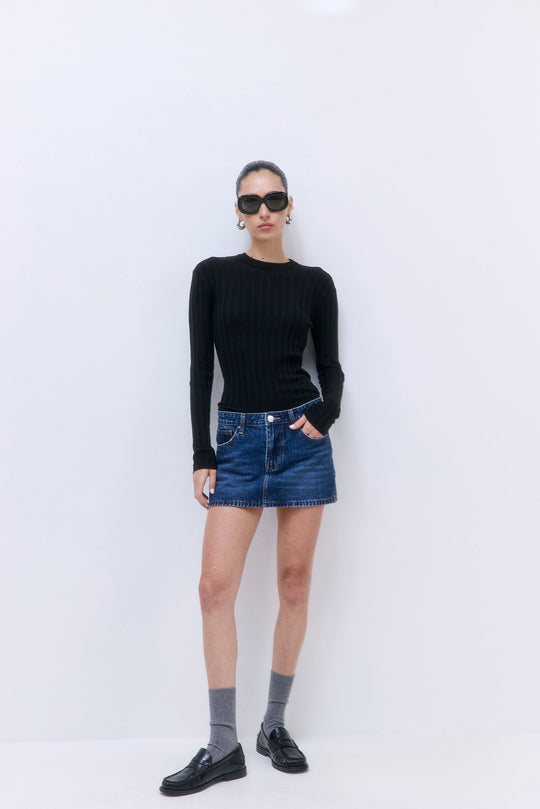 Soft Ribbed Crew Neck