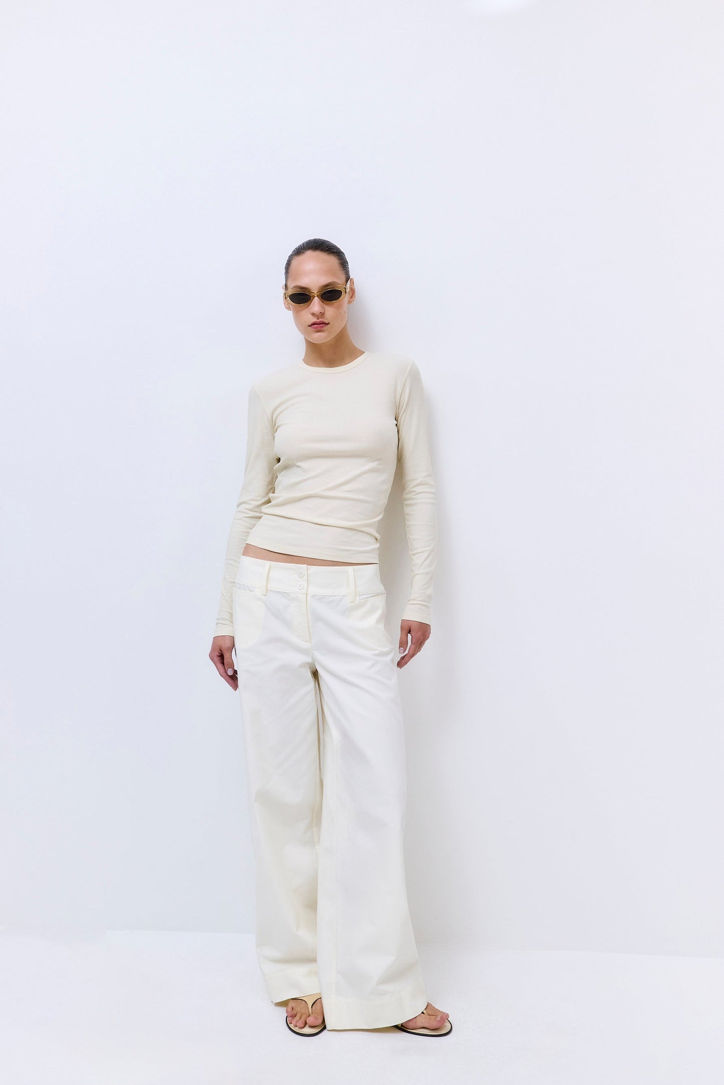 Classic Ribbed Fitted Long Sleeved T Shirt