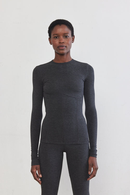 Corset Flat-Lock Ribbed Top
