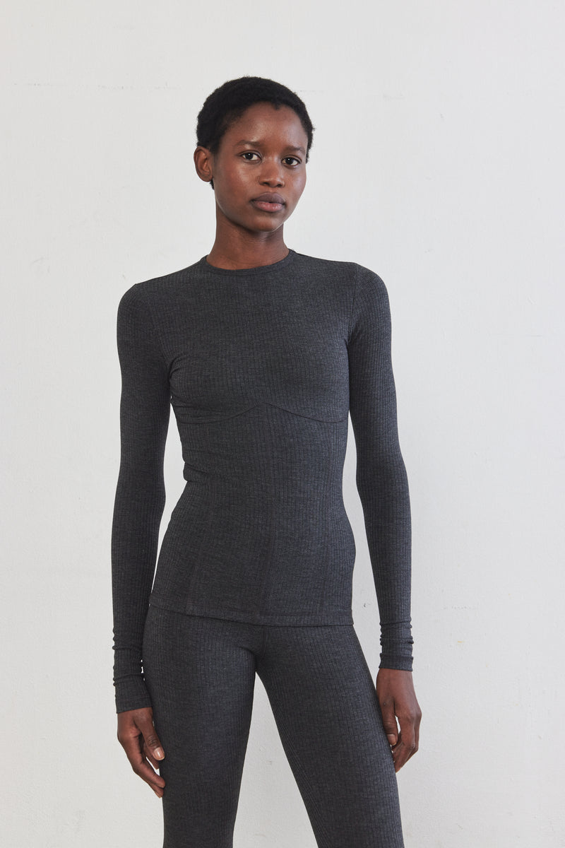 Corset Flat-Lock Ribbed Top