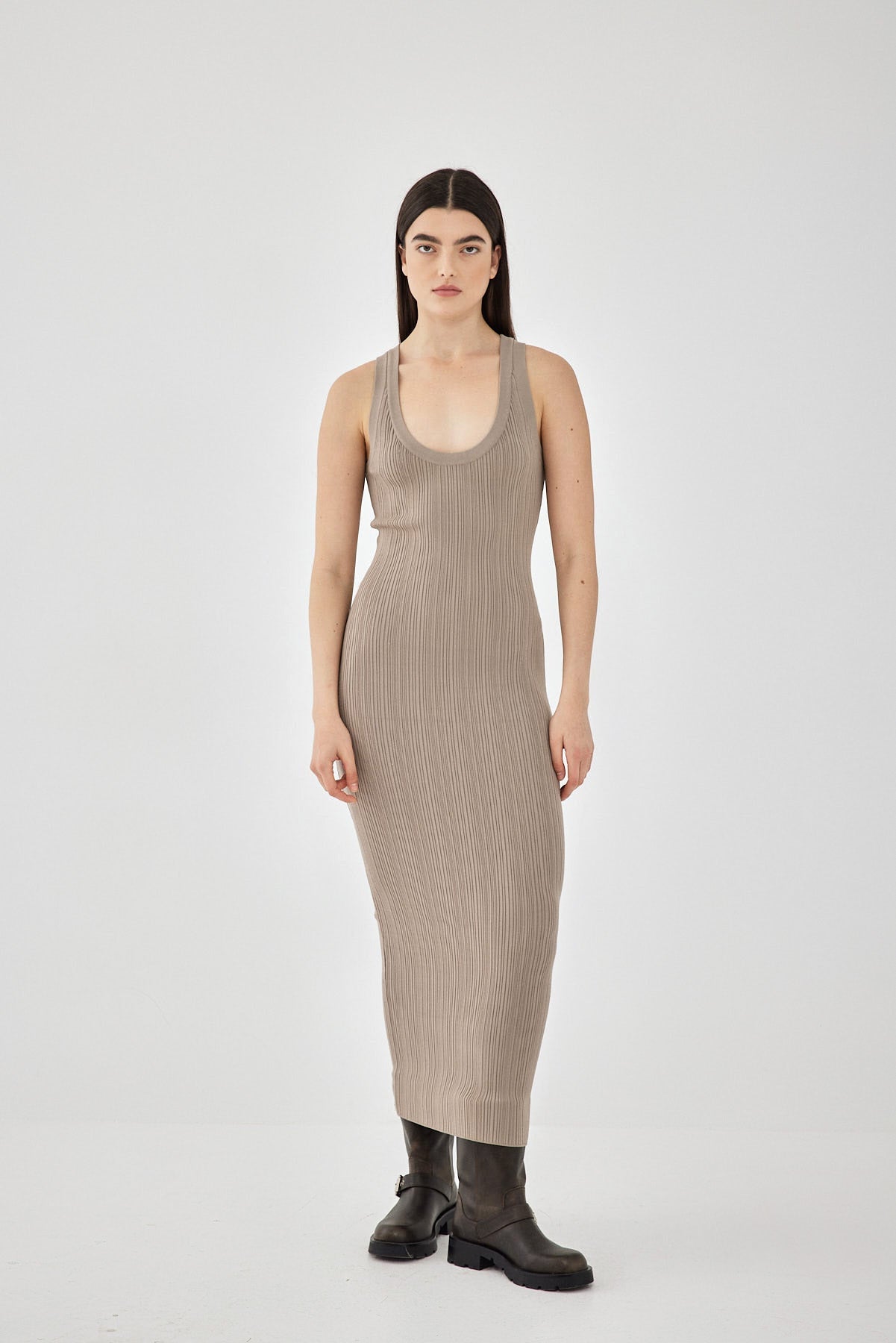 Ribbed Tight Knit Dress Light Khaki / XL / Tall - Light Khaki - D Rococo Ribbed Tight Knit Dress Light Khaki / XL / Tall - Light Khaki - D Rococo