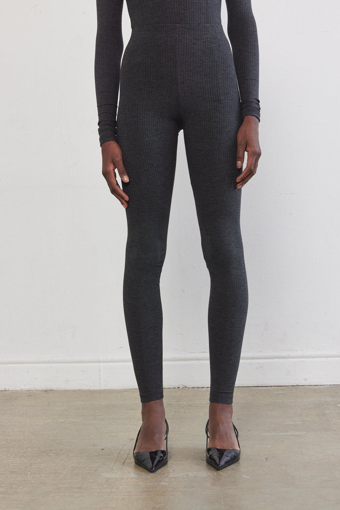 Ribbed Flat-Lock Leggings