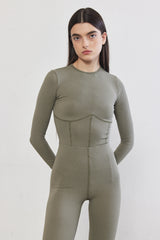 Corset Flat-Lock Ribbed Top
