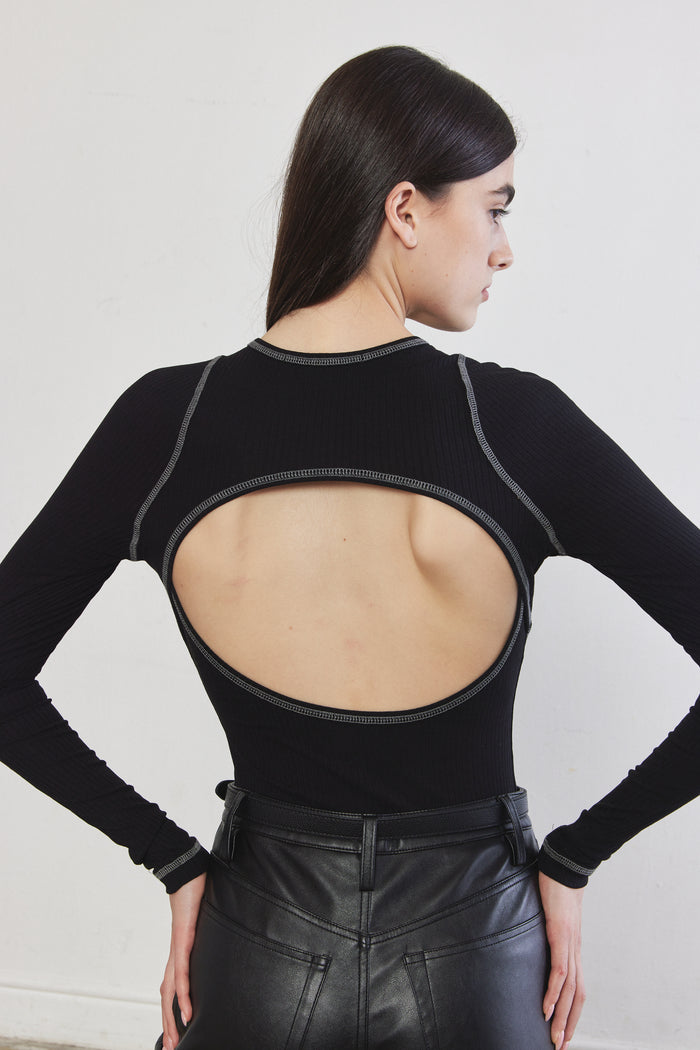 Open Back Ribbed Top