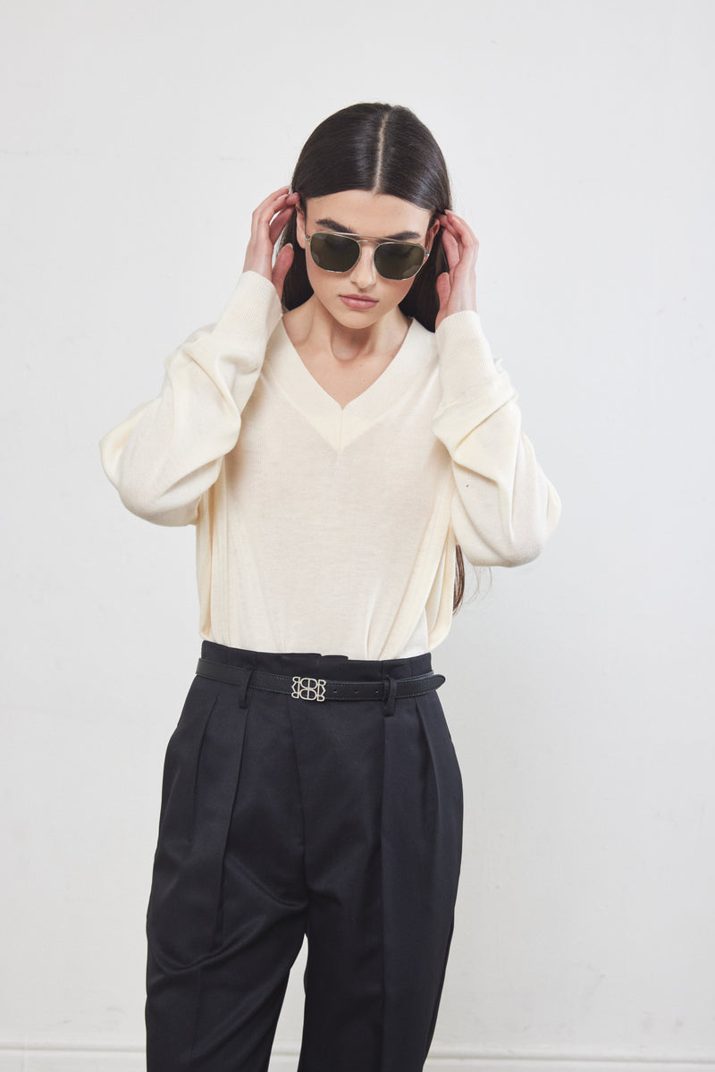 Knitted V Neck Sweater