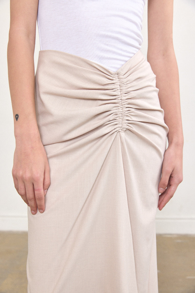 Gathered Midi Skirt