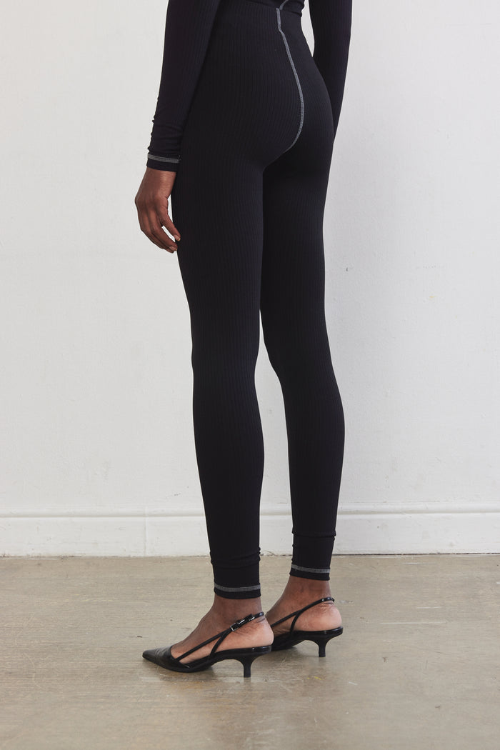 Ribbed Flat-Lock Leggings