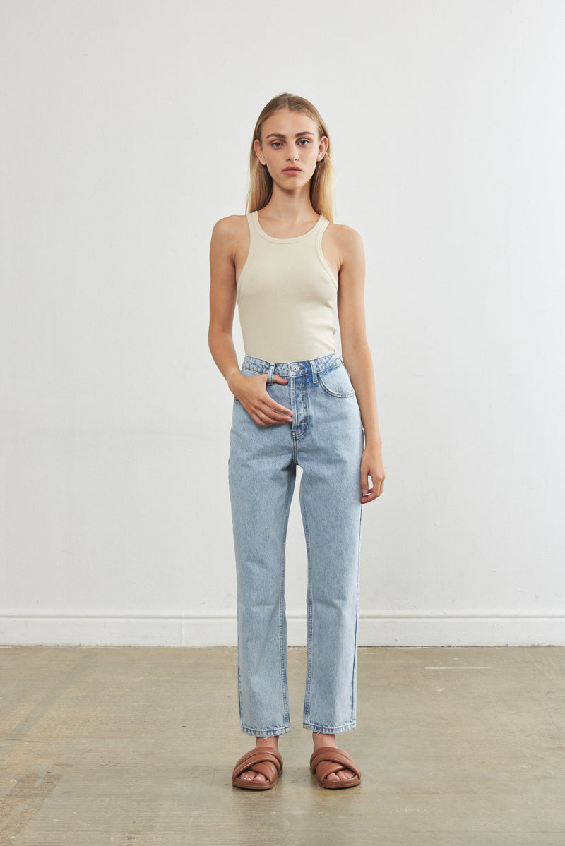 No.5| High Waist Straight Cropped Denim