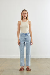 No.5| High Waist Straight Cropped Denim