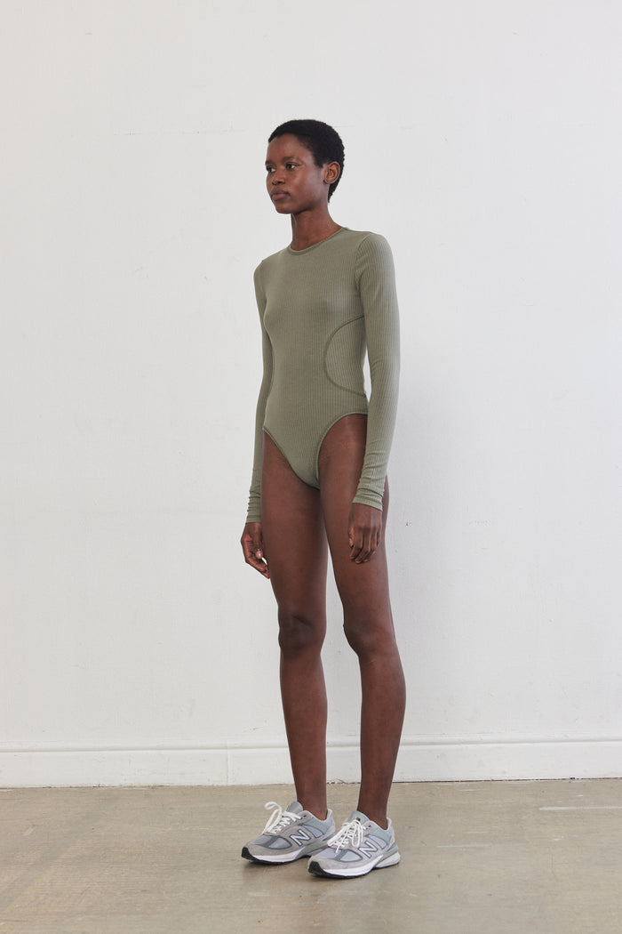 Flat-Lock Ribbed Bodysuit