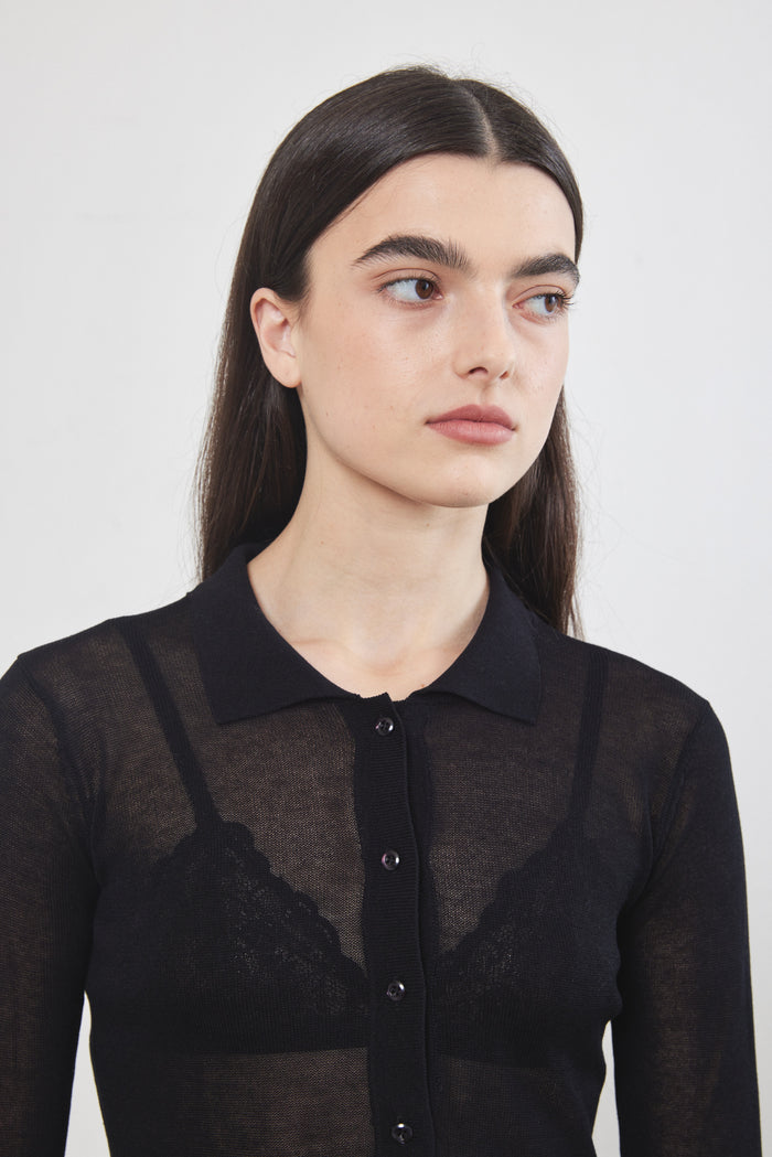 Sheer Polo Top