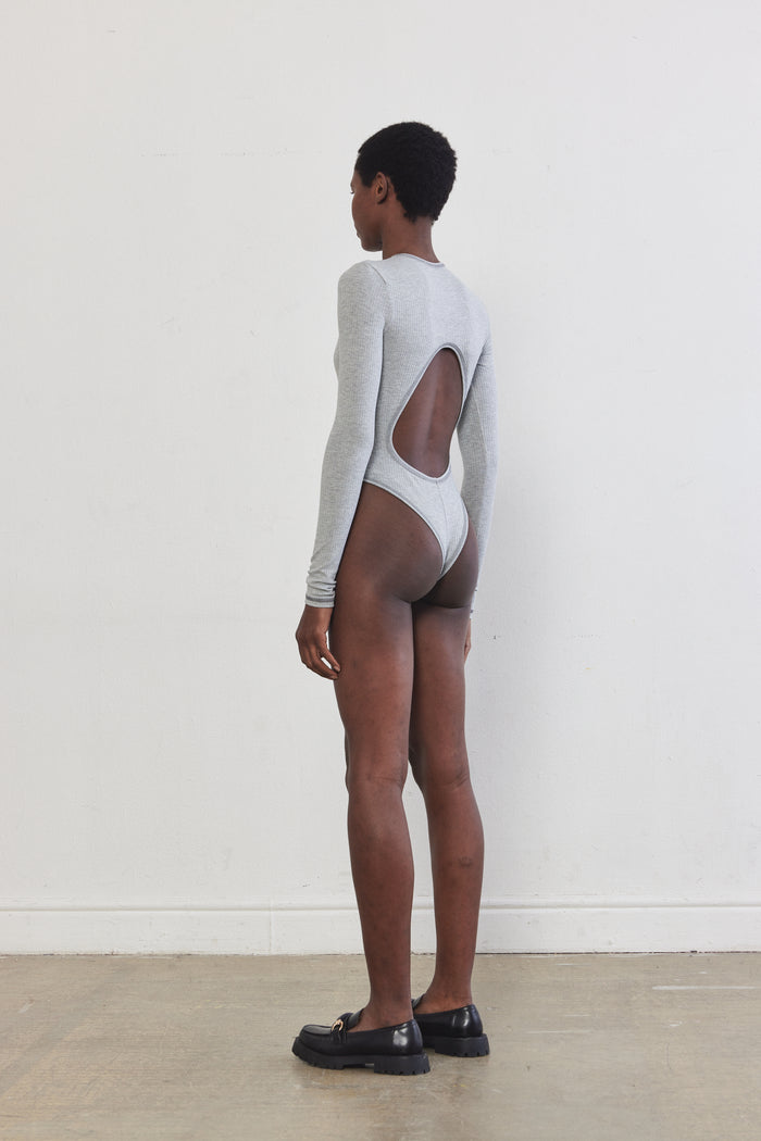 Open Back Ribbed Bodysuit