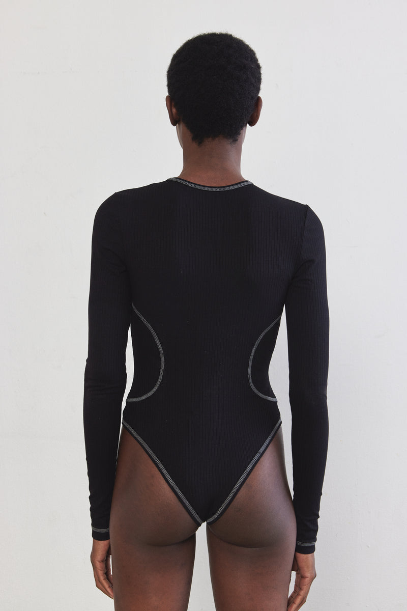 Flat-Lock Ribbed Bodysuit