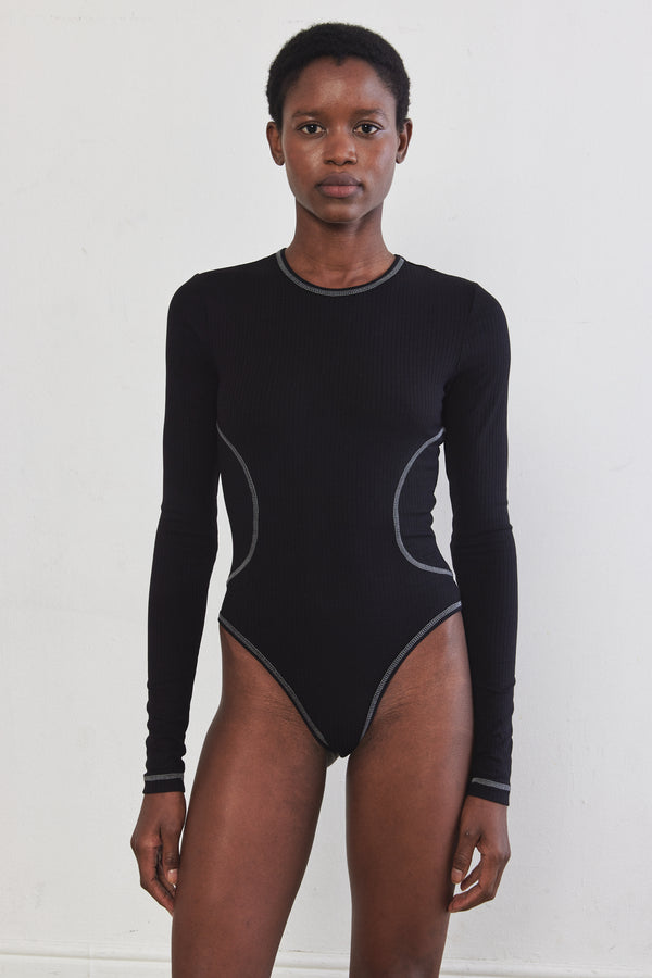 Flat-Lock Ribbed Bodysuit