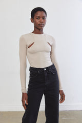 Cut-Out Ribbed Top