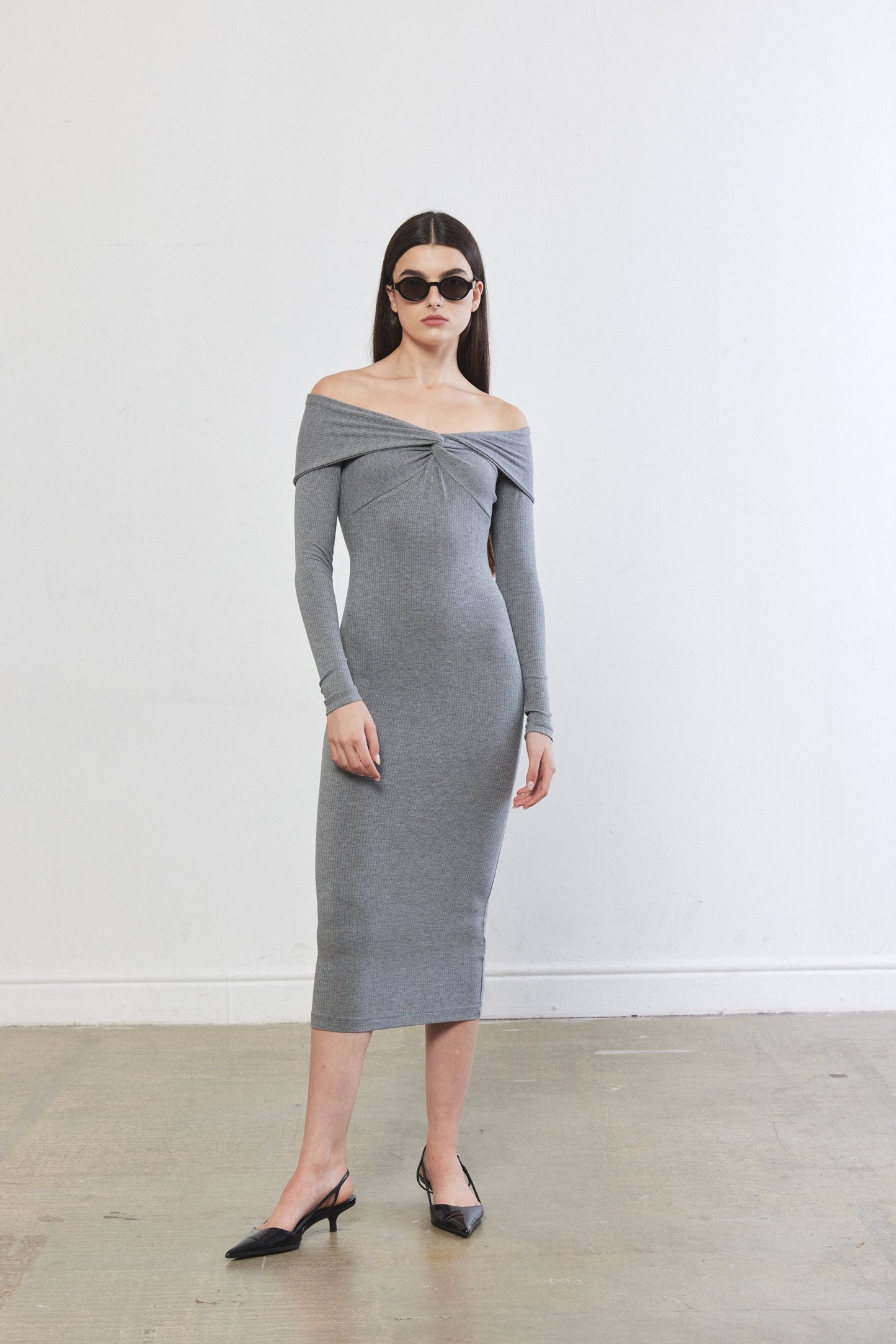 Off Shoulder Ribbed Dress – Dé Rococo WORLD