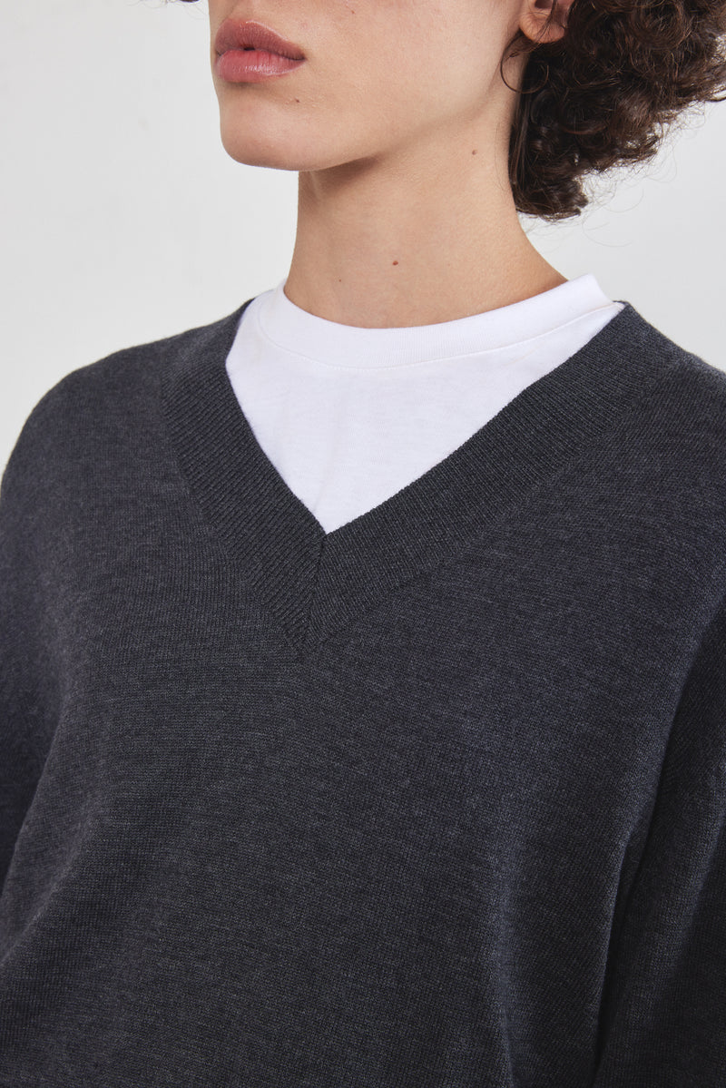 Knitted V Neck Sweater