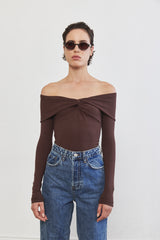 Off Shoulder Ribbed Top