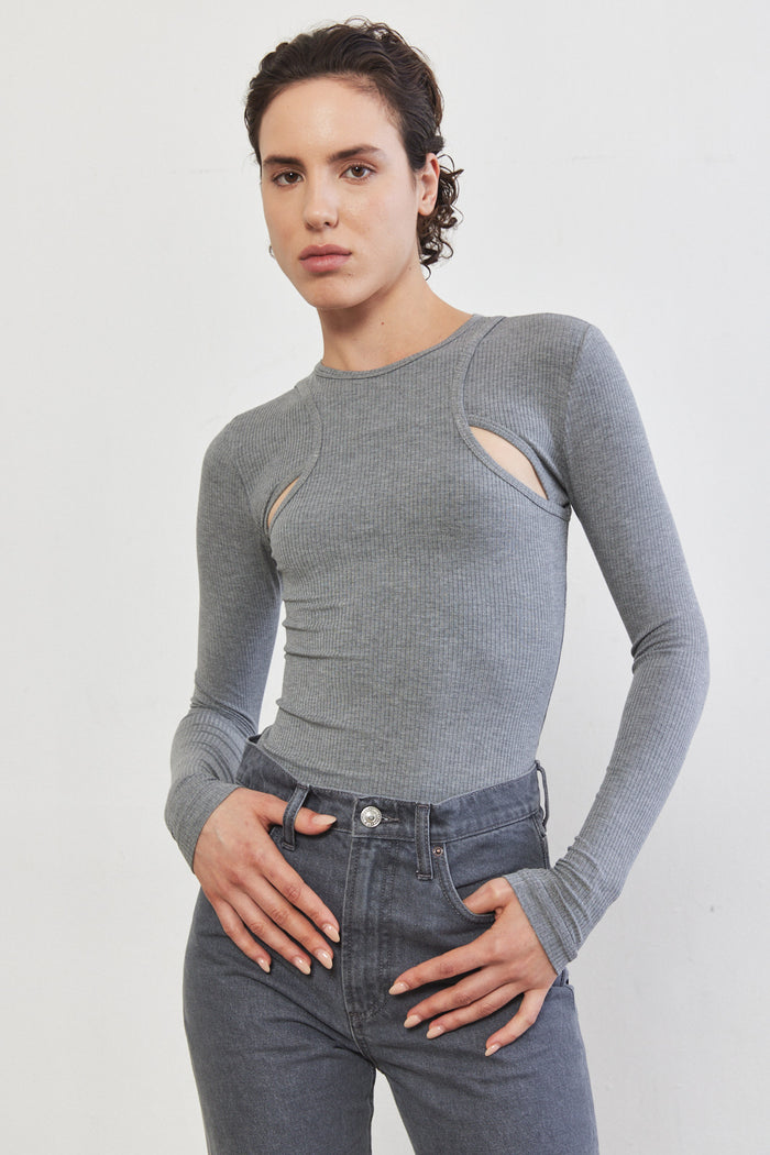 Cut-Out Ribbed Top